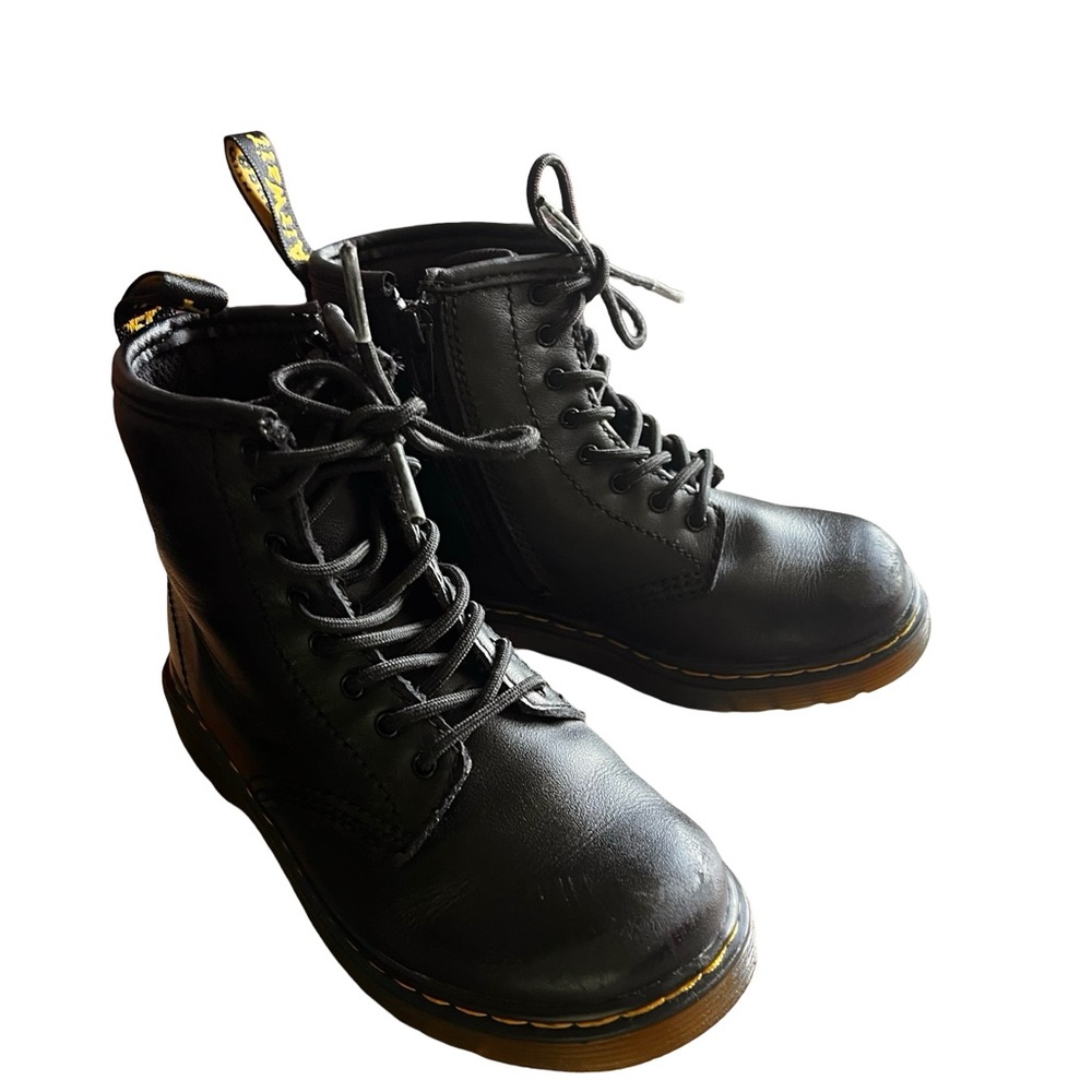 Dr. Martens Kids 1460 Softy T Leather Lace-Up + Zip Combat Boots Toddler Sz 10
